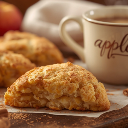 Apple pie scones for 3 – buttery, flaky scones with cinnamon apples