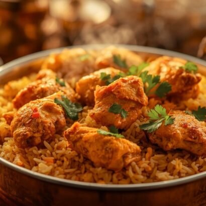 Tandoori chicken biryani