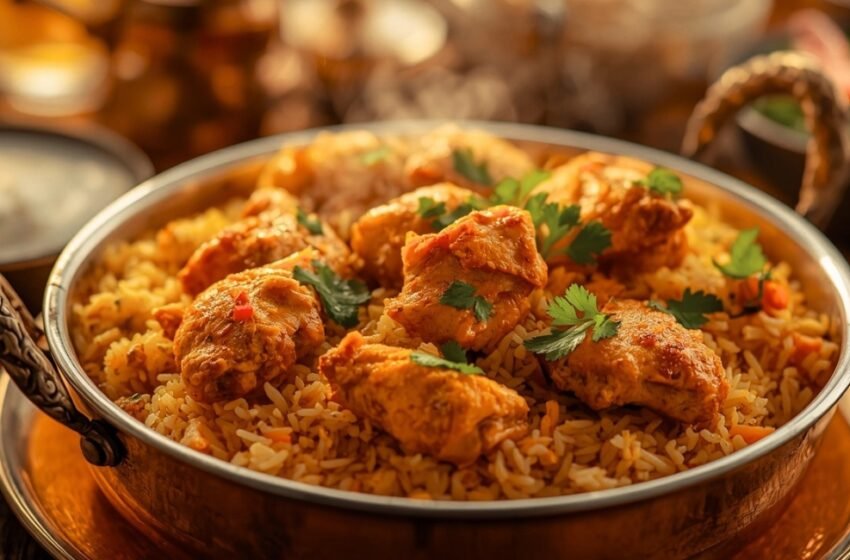 Tandoori chicken biryani